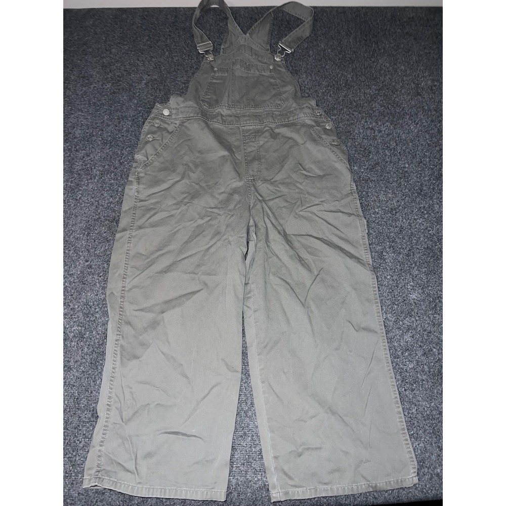 Gloria Vanderbilt Womens Olive Green Cotton Overalls Size Medium